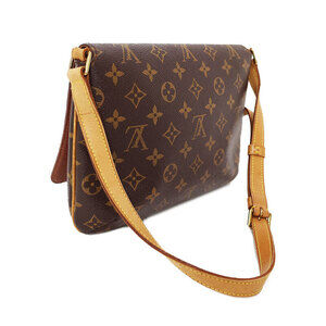 Louis Vuitton Short Musette Monogram Brown Bag Leather Tango Shoulder